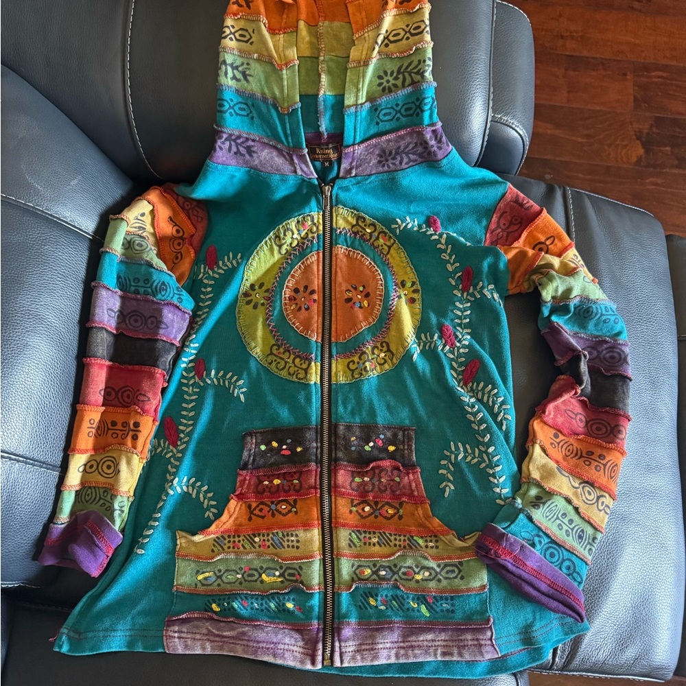 Rising International Teal and Purple Hoodie